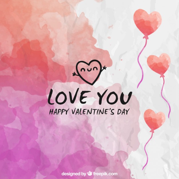 626x626 Watercolor Valentines Day Background Stock Images - Watercolor Valentines