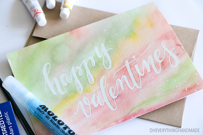 800x533 Happy Valentines Watercolor Card Oh Everything Handmade - Watercolor Valentines Day Cards