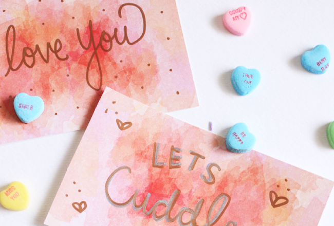 650x440 Watercolor Valentines Day Cards Free J O R D E N V I L O S - Watercolor Valentines Day Cards