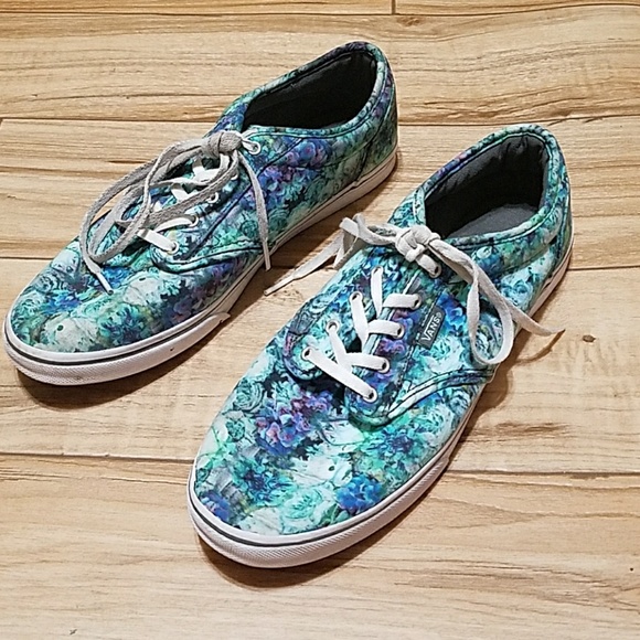 580x580 Vans Shoes Watercolor Floral Succulent Poshmark - Watercolor Vans