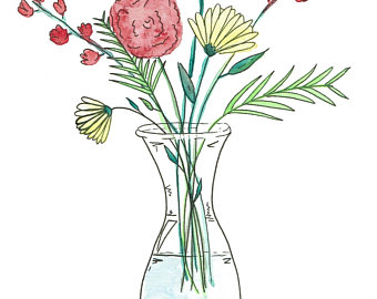 340x270 Watercolor Vase Etsy - Watercolor Vase