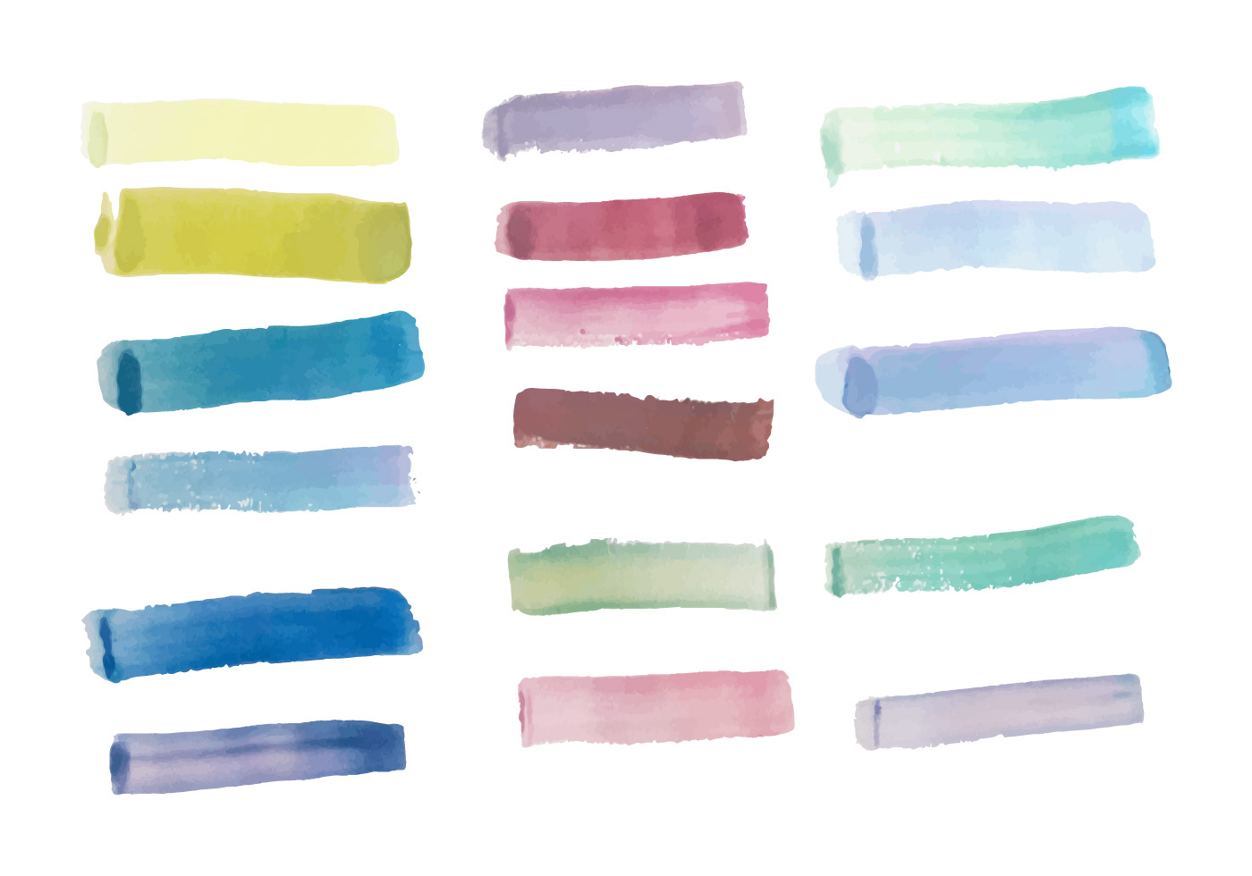 1400x980 Watercolor Brushes Free Vector Art - Watercolor Vector Brushes