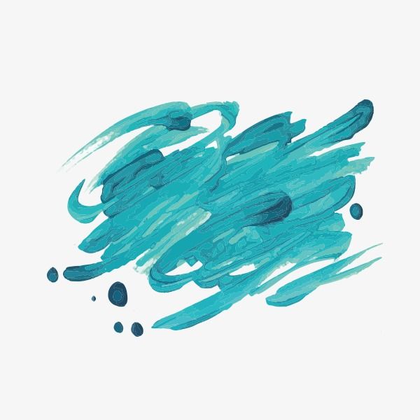 600x600 Blue,watercolor,brushwork,ink Marks,chinese Style,blue Vector - Watercolor Vector Brushes
