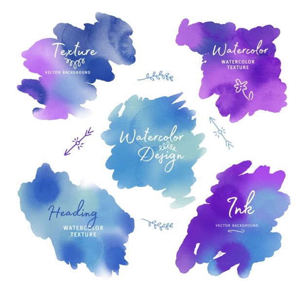 626x626 Ai] 5 Watercolor Stains Vector Free Download - Watercolor Vector Free Download