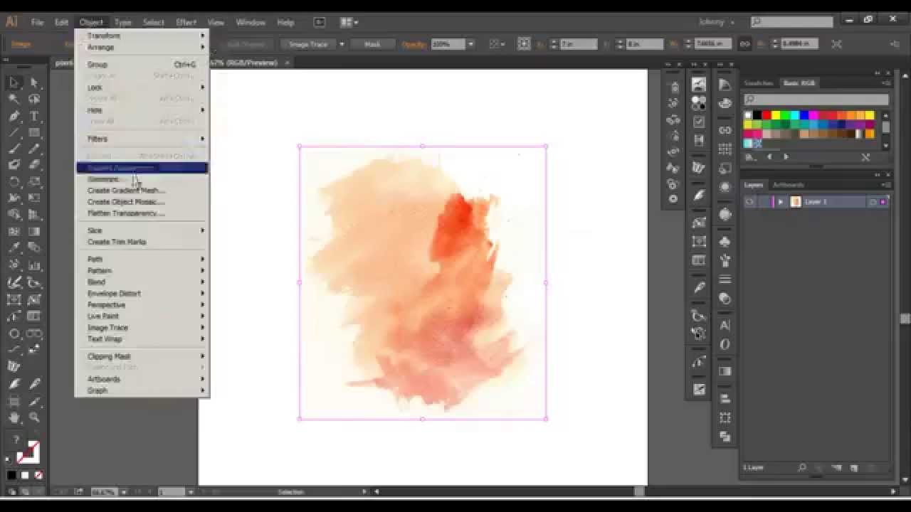 1280x720 Adobe Illustrator - Watercolor Vector Illustrator