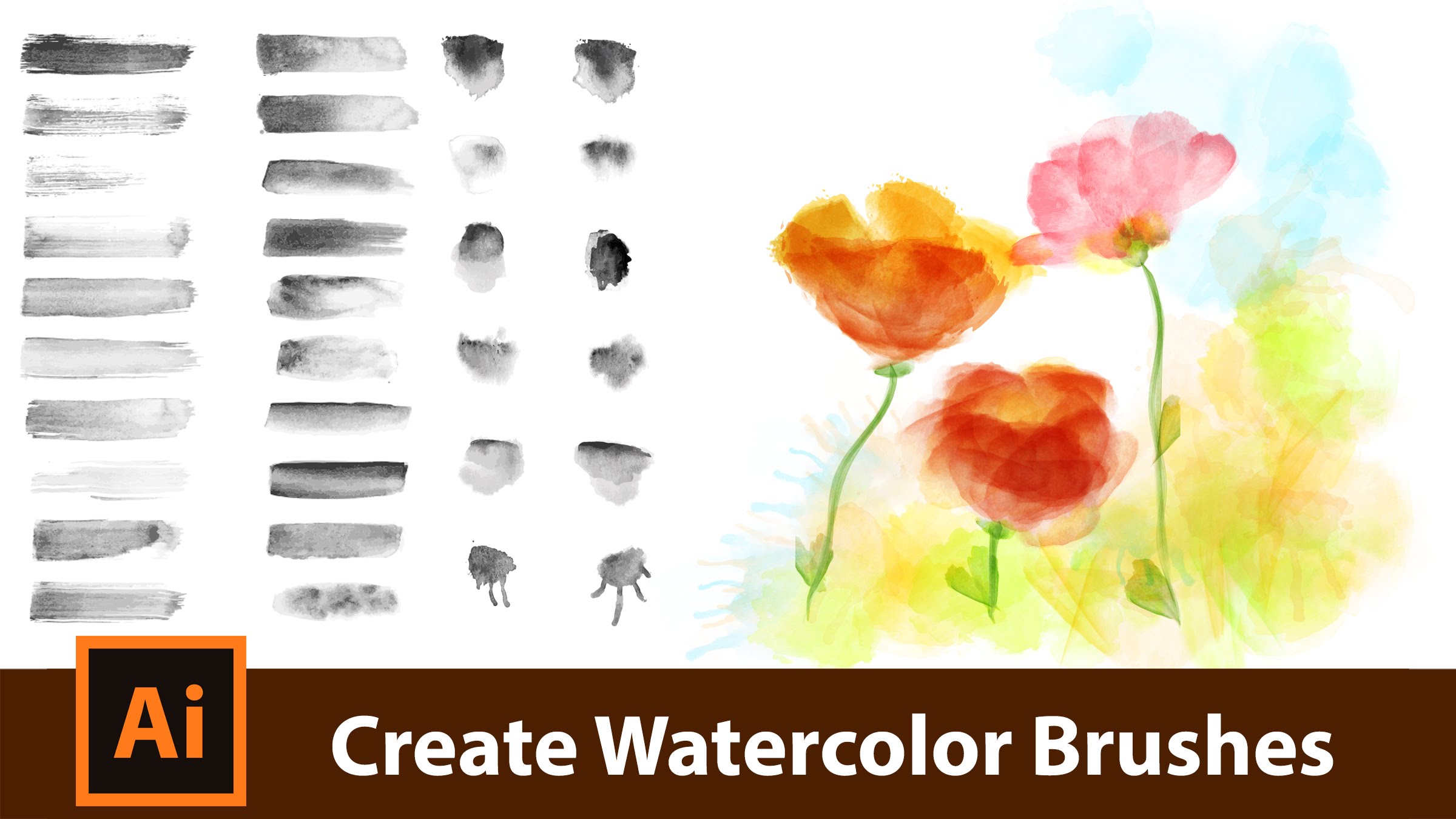 2400x1350 Create Your Own Watercolor Brushes For Adobe Illustrator - Watercolor Vector Illustrator