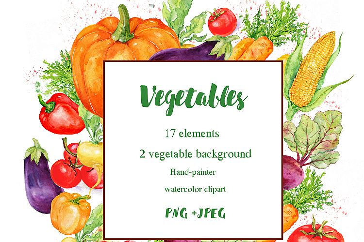 750x500 Vegetables Clipart.watercolor - Watercolor Vegetables