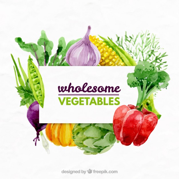 626x626 Watercolor Variety Of Vegetables Background Vector Free Download - Watercolor Vegetables