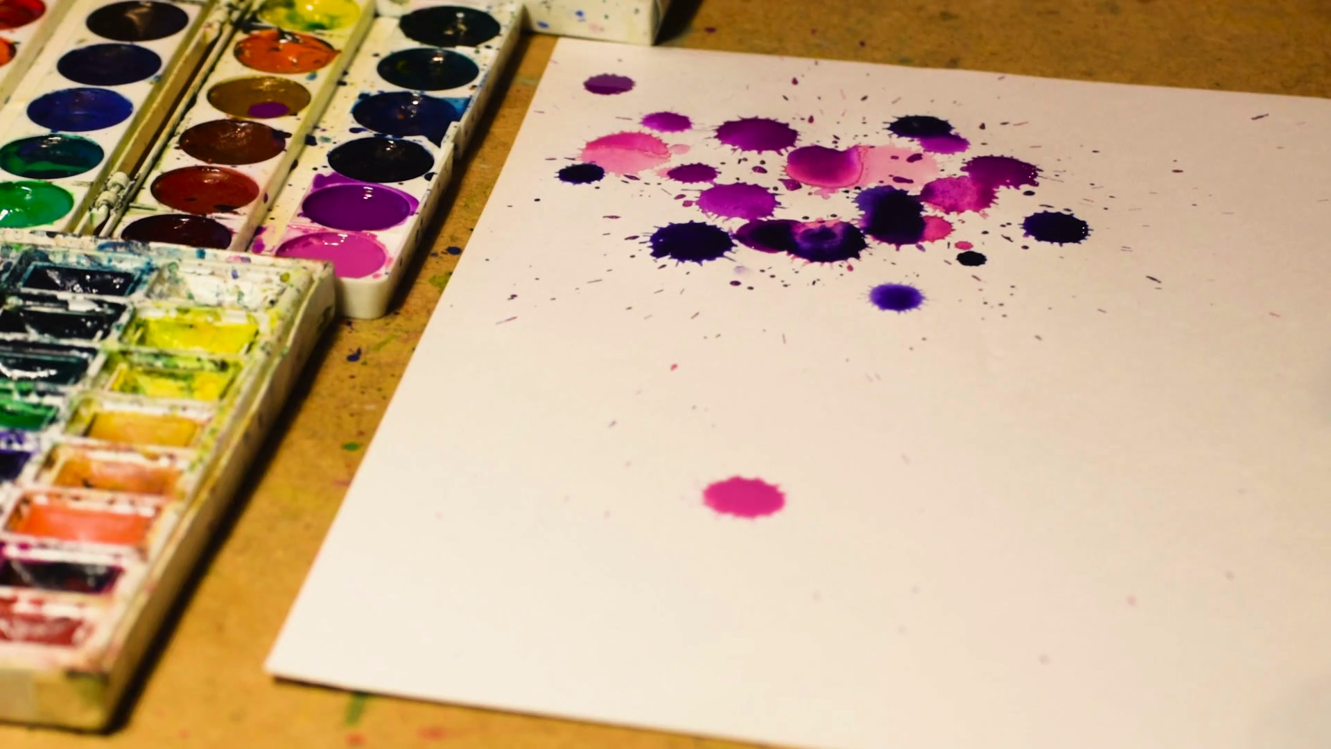 1920x1080 Video Of Watercolor Drops On A White Sheet Of Paper. Against The - Watercolor Video