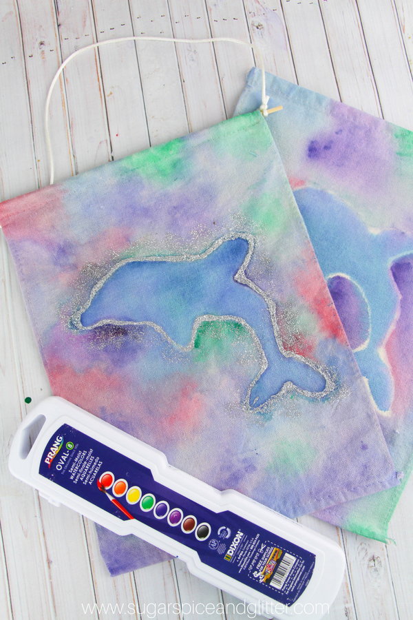 600x900 Watercolor Dolphin Banner For Kids (With Video) Sugar, Spice - Watercolor Video