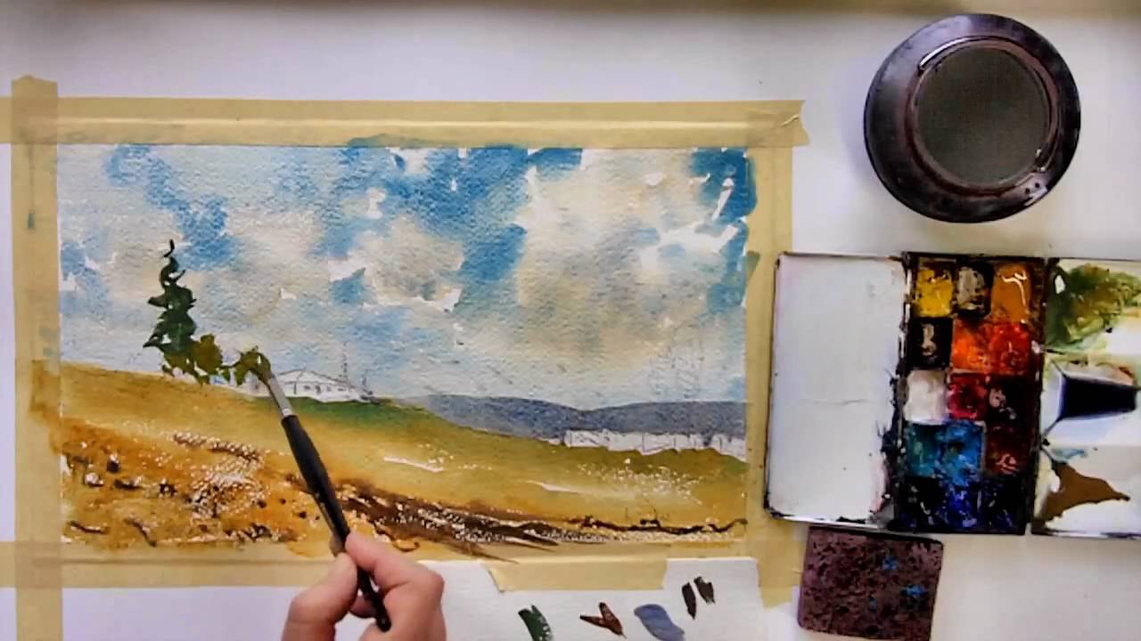 1280x720 Watercolor Painting Video Vineyards By Vinita Pappas - Watercolor Video