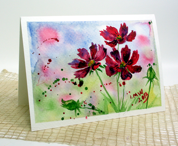 600x491 Watercolor Video Tutorial Cosmos The Frugal Crafter Blog - Watercolor Video