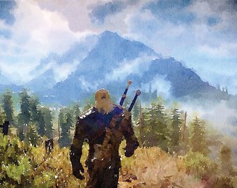 340x270 Watercolor Art Home Decorhalo Game Art Poster Video Game - Watercolor Video Game