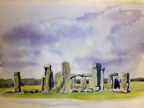 480x360 Free Watercolor Lesson Stonehenge - Watercolor Videos Free
