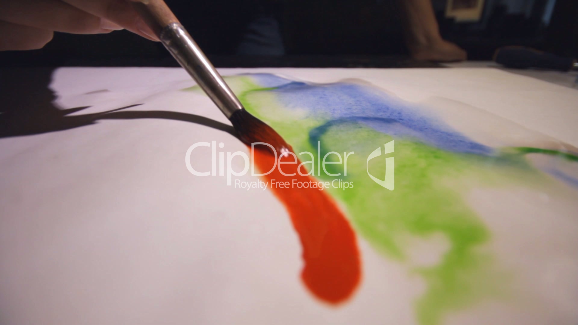 1920x1080 Woman Artist Painting Watercolor Paints Royalty Free Video And - Watercolor Videos Free