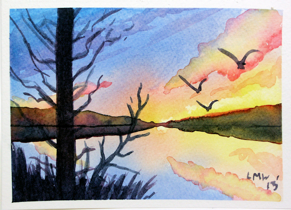 600x434 How To Paint A Sunrise In Watercolor The Frugal Crafter Blog - Watercolor Videos Free