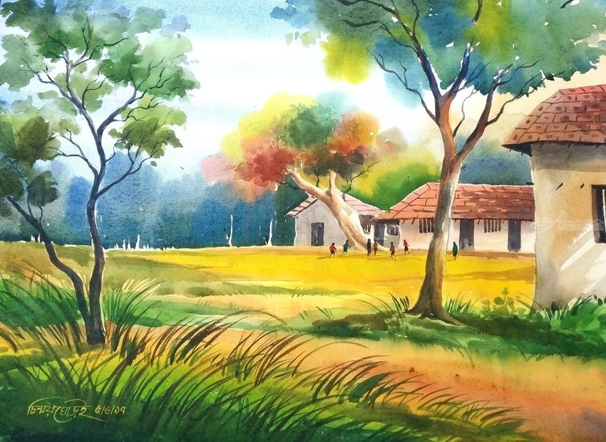 Village paintings search result at PaintingValley.com