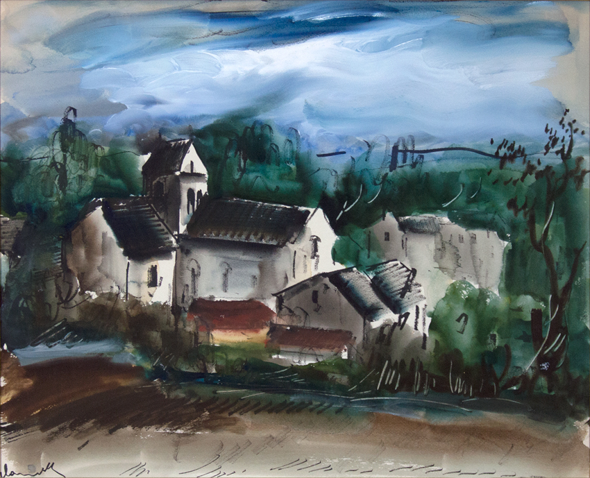 850x689 Maurice De Vlaminck, Maurice De Vlaminck Village, Watercolor - Watercolor Village