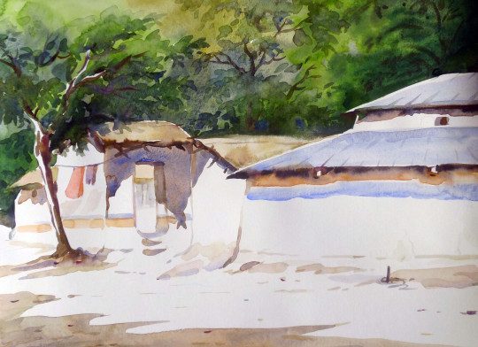 540x392 Paintings - Watercolor Village