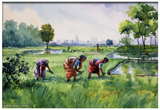 657x449 25 Beautiful Watercolor Paintings By Tanjore Artist Subbaiyan - Watercolor Village
