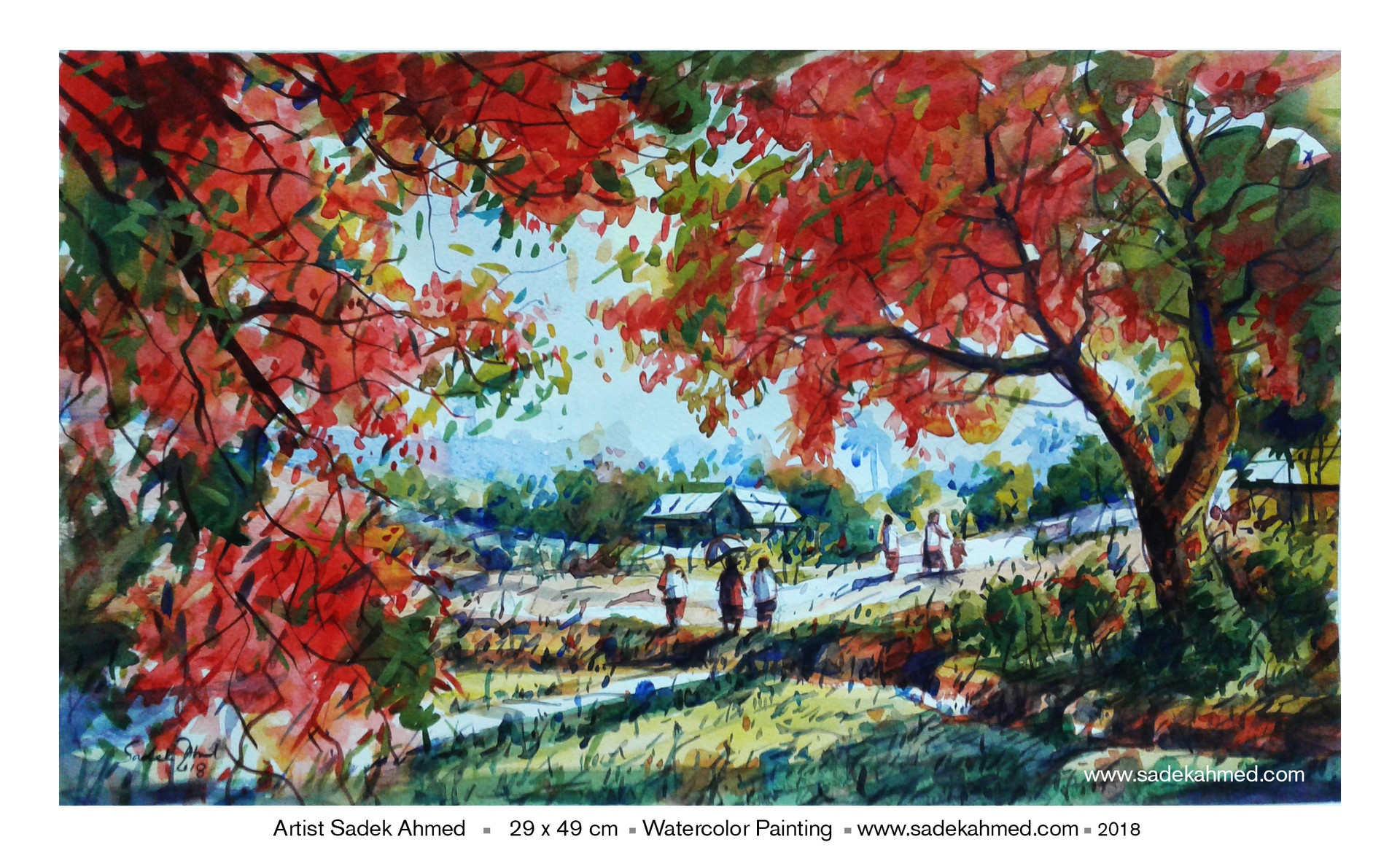 1920x1181 Artstation - Watercolor Village