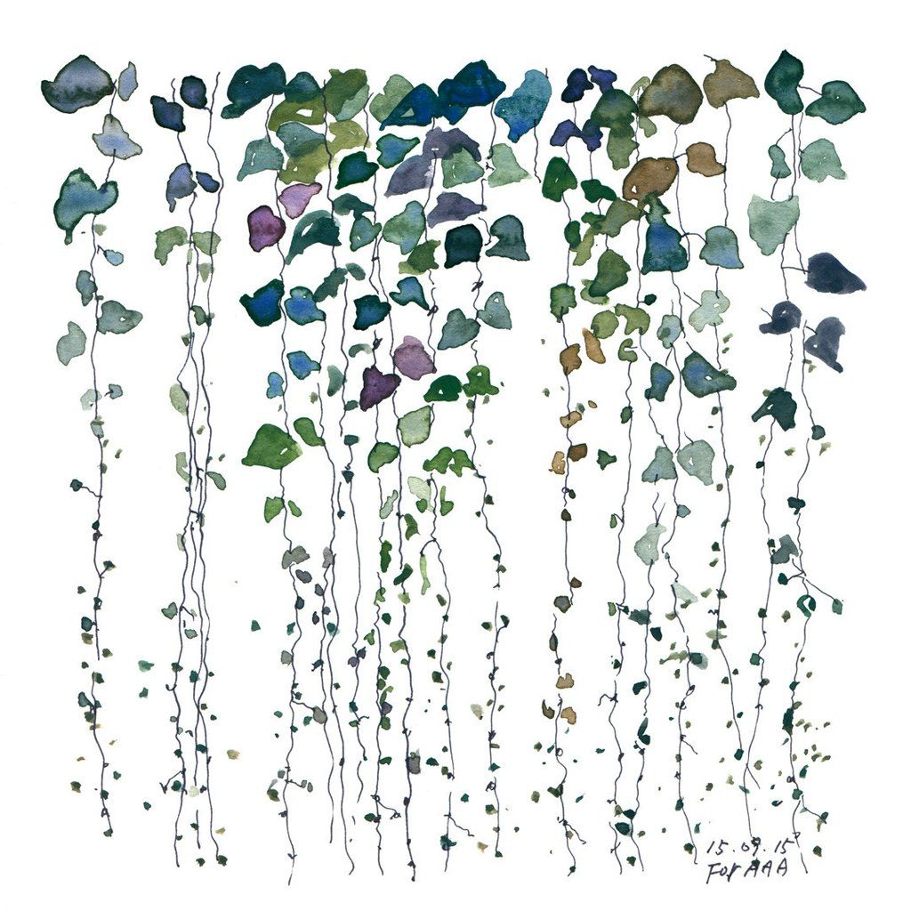 1024x1024 Hanging Vines Art - Watercolor Vines