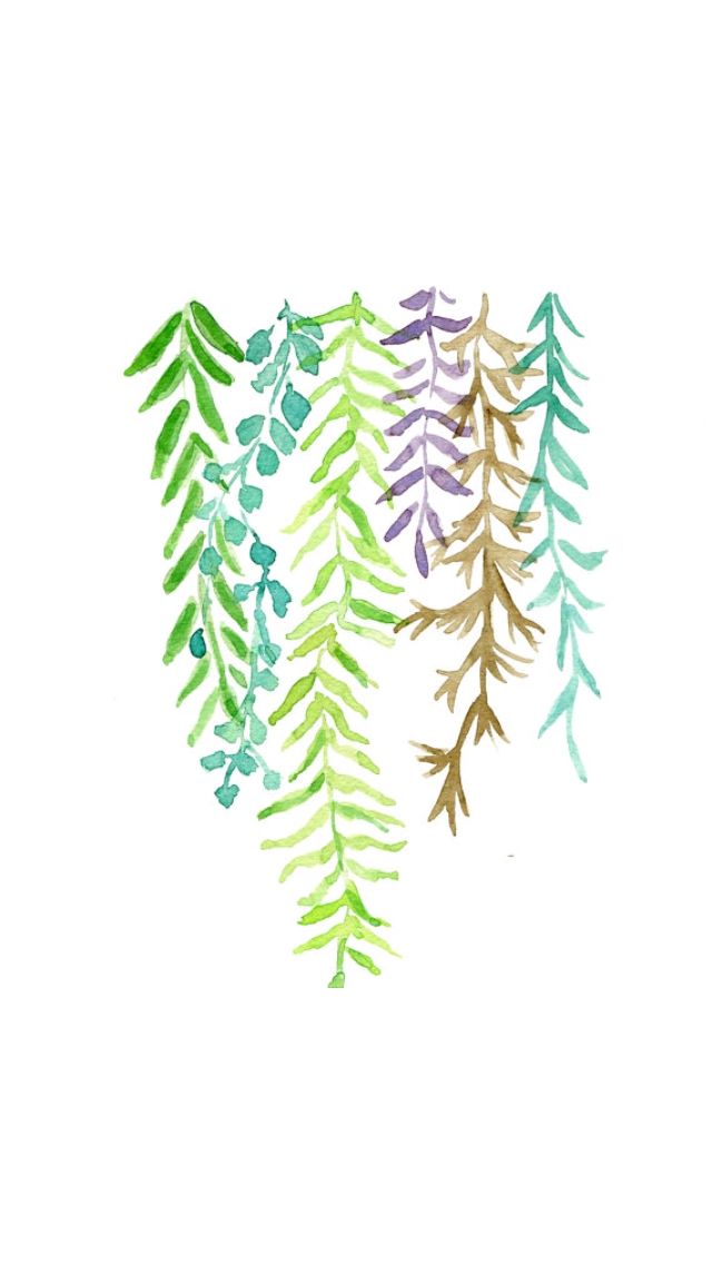 640x1136 Watercolor Vines Wallpaper In 2018 Watercolor - Watercolor Vines