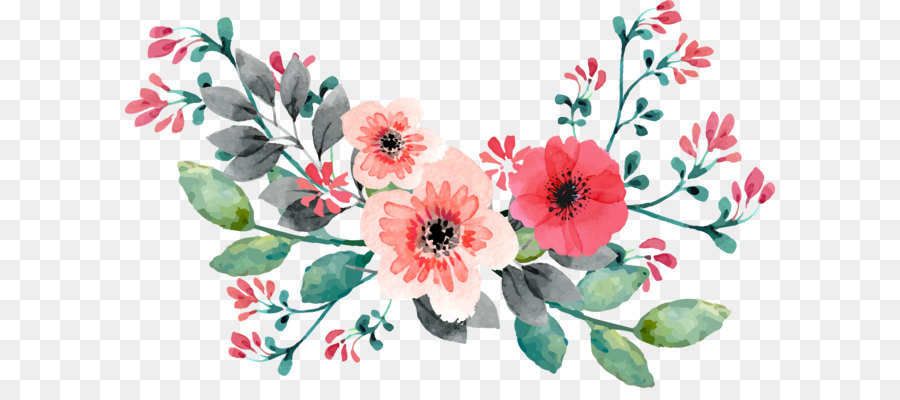 900x400 Wedding Invitation Flower Watercolor Painting - Watercolor Vines