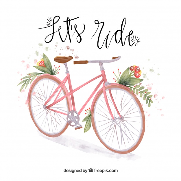 626x626 Watercolor Vintage Bicycle Background Vector Free Download - Watercolor Vintage