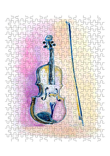 425x606 Watercolor Violin Metal Tin Trinket Box (4x6 - Watercolor Violin