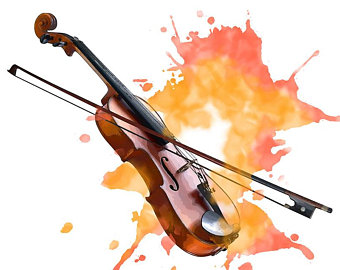 340x270 Violin Watercolor Etsy - Watercolor Violin