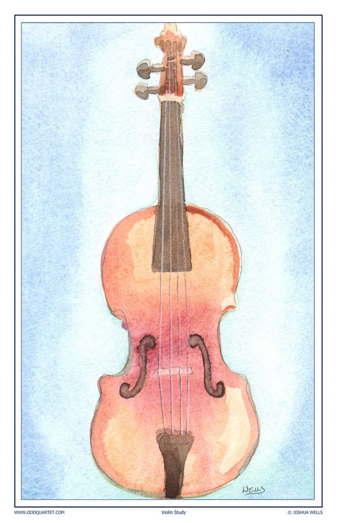 663x1024 Watercolor Violin Poster Music Inspired Designs - Watercolor Violin