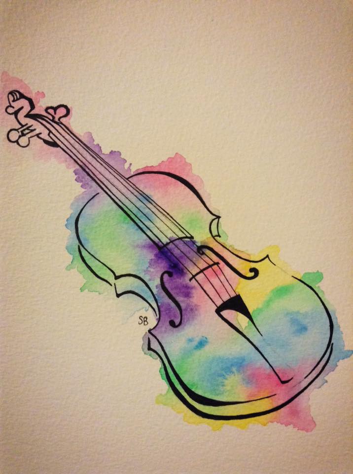 716x960 Watercolour Violin By Seb Artwork - Watercolor Violin