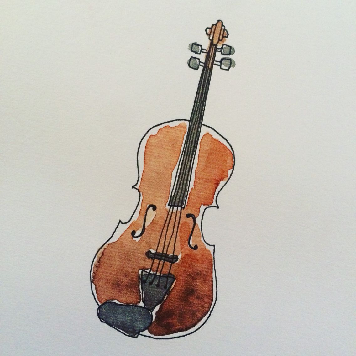 1136x1136 Illust,violin,watercolor Tattoos In 2018 - Watercolor Violin