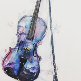 320x320 Galaxy Violin - Watercolor Violin
