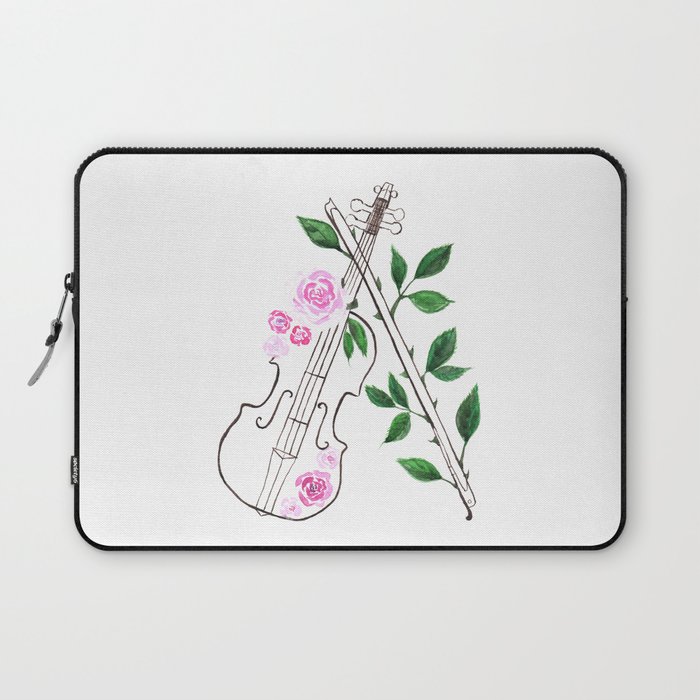 700x700 Musical Instrument, Violin Watercolor Painting Laptop Sleeve By - Watercolor Violin