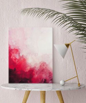 300x360 Watercolor Print, Canvas Art, Red Abstract Art, Canvas Print, Art - Watercolor Wall Art