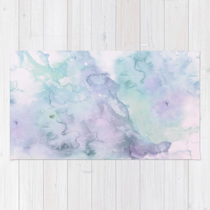 700x700 Pastel Modern Purple Lavender Hand Painted Watercolor Wash Rug By - Watercolor Wash
