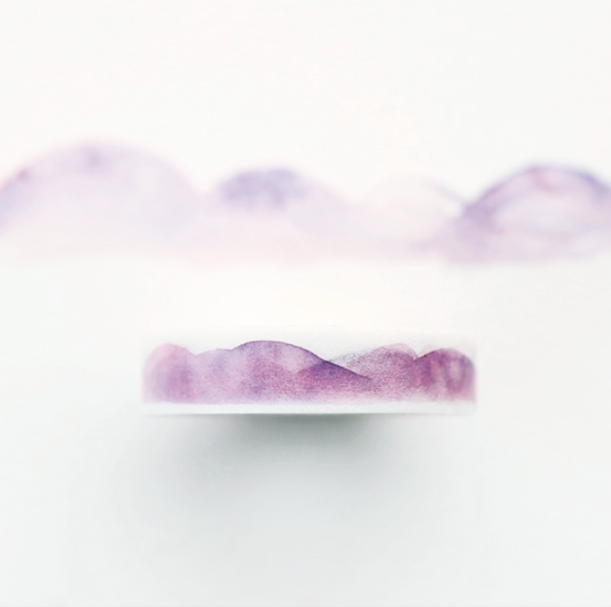611x607 Slim Purple Watercolor Washi Tape Kawaii Pen Shop - Watercolor Washi