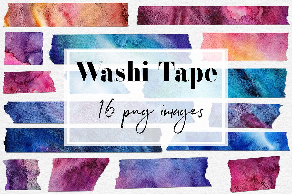 1200x800 Watercolor Washi Tape Clipart - Watercolor Washi