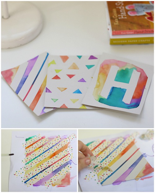 500x625 Watercolor Washi Tape Cards Going Home To Roost - Watercolor Washi