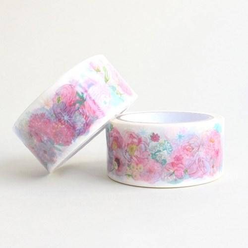 500x500 Flower Watercolor Washi Tape Illustrated Washi Tape Korean - Watercolor Washi Tape