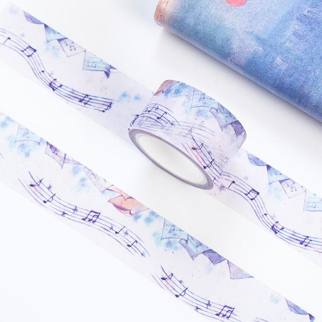 640x640 Music Story Premium Watercolor Washi Tape 30x7m - Watercolor Washi Tape