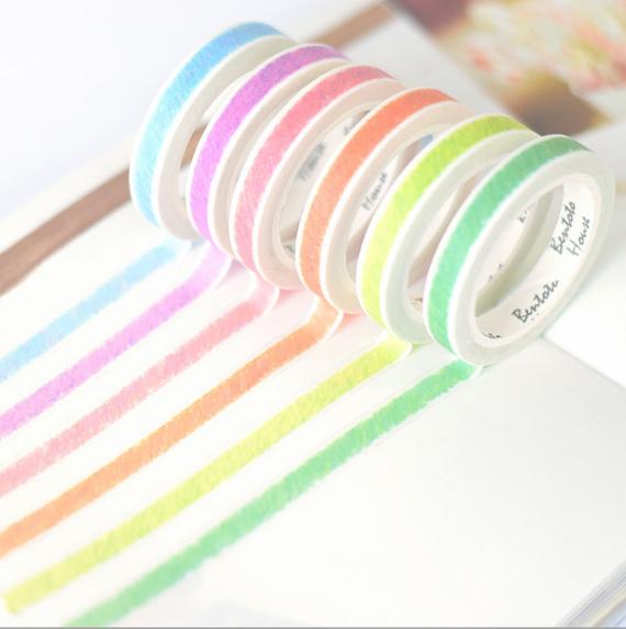 570x573 Crayon Watercolor Washi Tapes Masking Tape Japanese Washi Etsy - Watercolor Washi Tape