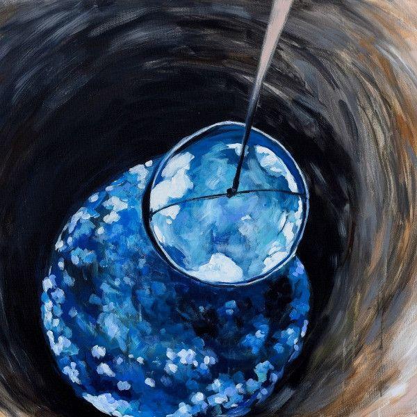 600x600 The Well - Watercolor Water Bucket