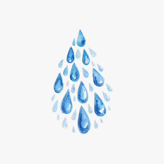 650x651 Vector Watercolor Water Drops, Watercolor Vector, Water Vector - Watercolor Water Drops