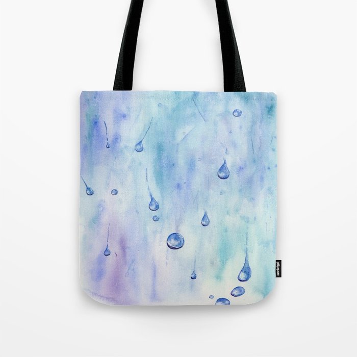 700x700 Water Drops In Blue , Abstract Art Watercolor Painting Print By - Watercolor Water Drops