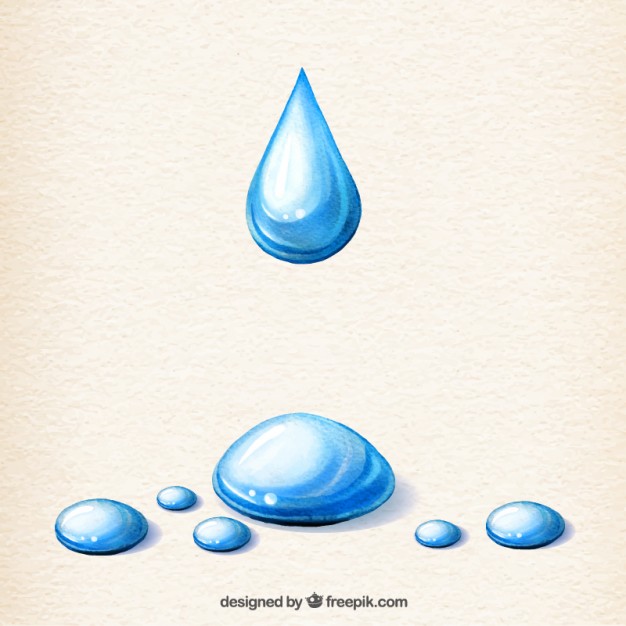 626x626 Water Droplets Vector Free Download - Watercolor Water Drops