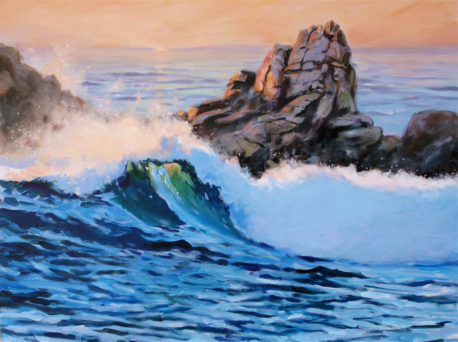 1600x1195 David Lobenberg Rougher Water - Watercolor Water Scenes