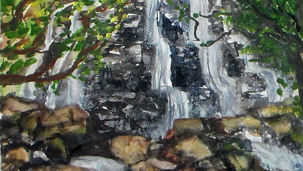 998x562 Watercolor Waterfall! {Long Painting Lesson!} The Frugal Crafter - Watercolor Waterfall